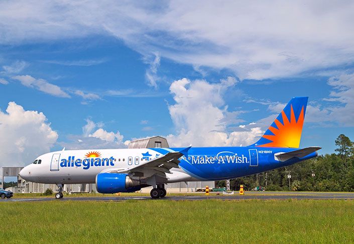 Allegiant unveils aircraft featuring unique Make-A-Wish® livery