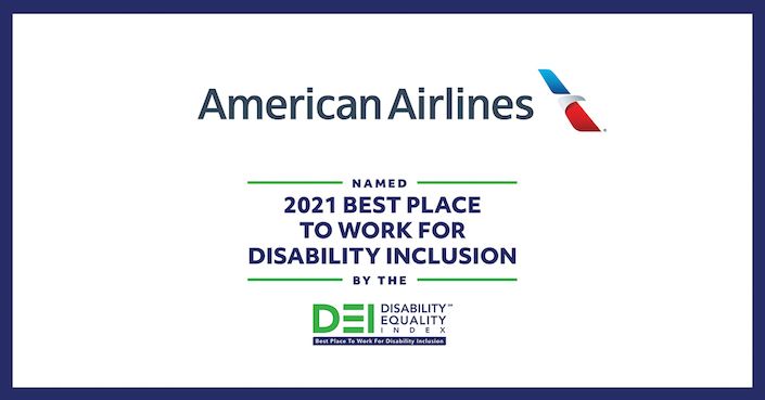 American Airlines receives top score on the 2021 Disability Equality Index