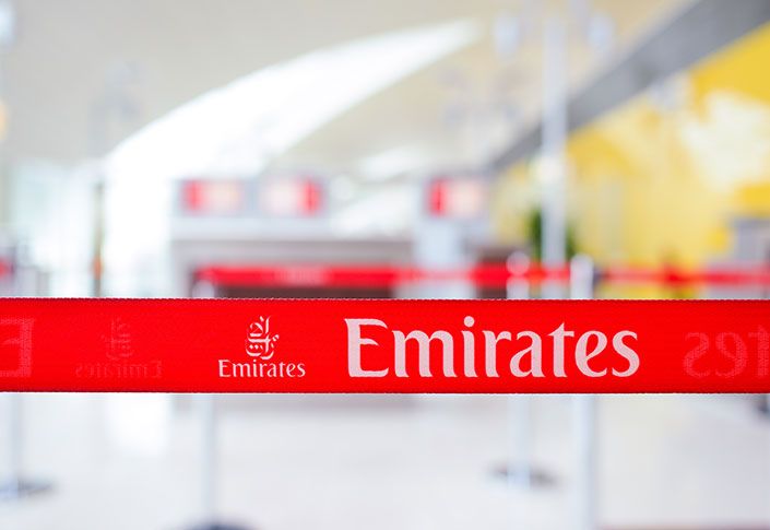 Emirates operates limited passenger flights