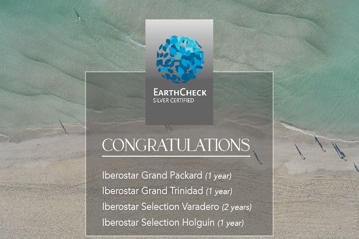 Iberostar Cuba hotels have been awarded with Earthcheck Silver Certification