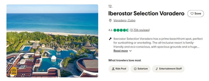 Iberostar Selection Varadero- 12th position of 25 hotels.jpg