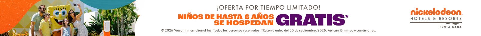 Niños se hospedan GRATIS en Nickelodeon Punta Cana