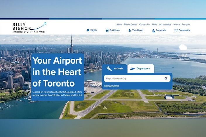 PortsToronto debuts redesigned site for Billy Bishop Toronto City Airport