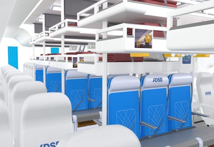 Revolutionary: This economy seating concept has bunk beds