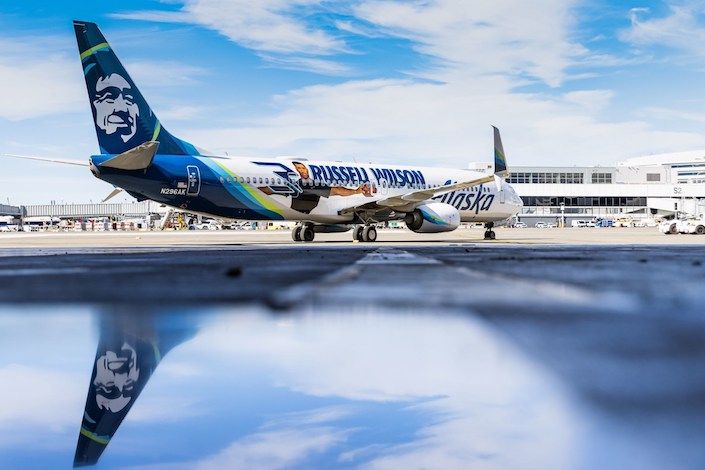 Russell Wilson scores a new Alaska Airlines livery