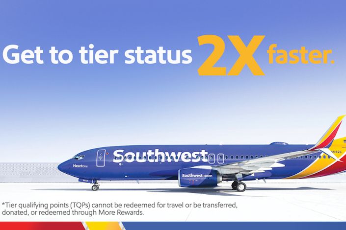 Southwest Airlines offers rapid rewards members fast track toward A-List or A-List Preferred Status