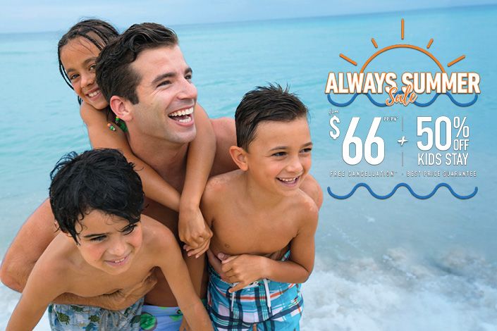 Viva Wyndham Resorts offers special rates for summer break, Labor Day, Halloween and Thanksgiving plus 50% kids stay!
