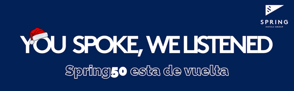 Spring50: Tarifa especial para agentes de viaje este diciembre en Spring Hoteles Tenerife