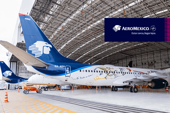 Aeroméxico y el Museo Tamayo transforman avión en una obra de arte