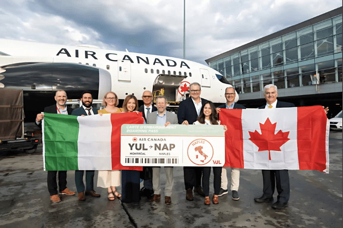 Air Canada inaugurates flights from Montreal to Naples, Italy