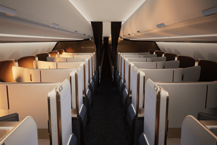 Air Canada unveils next generation glowing hearted cabins
