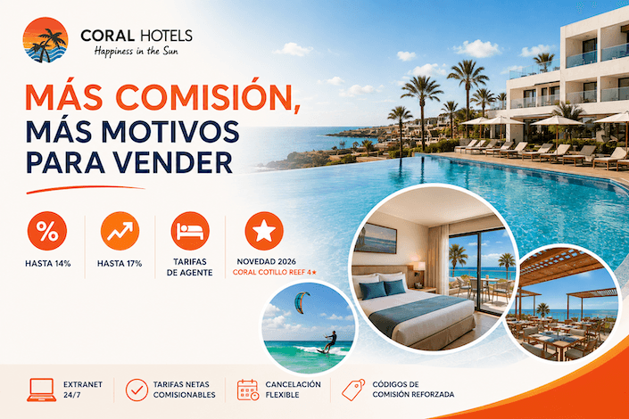 Coral Hotels sube la apuesta por el agente de viajes en 2026