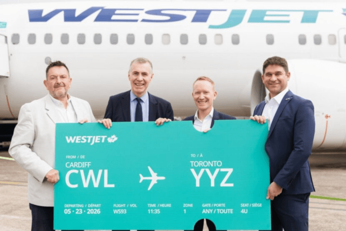 “An exciting milestone”: WestJet touches down in Cardiff, Wales