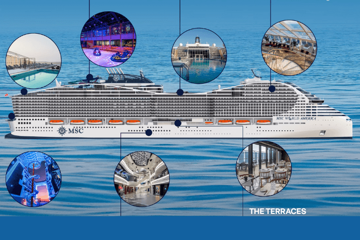 Guests will enjoy seven distinct districts aboard MSC World America – Miami’s newest megaship coming in 2025