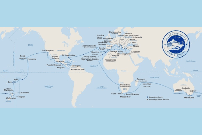 Princess Cruises announces 2028 World Cruise: 115-day global voyage visiting 49 destinations onboard Coral Princess