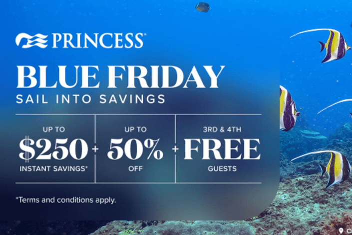 Blue is the new black! Princess Cruises "Blue Friday" deals available now