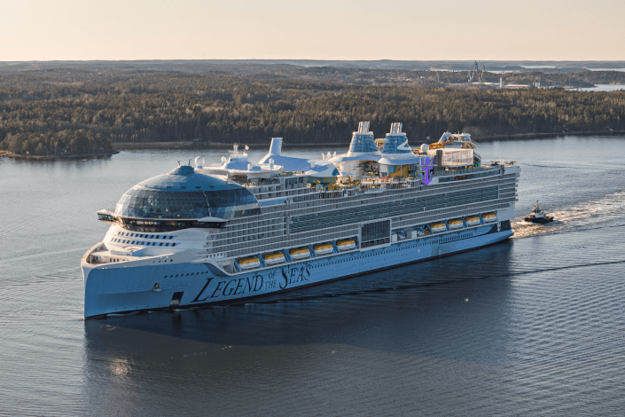 Royal Caribbean’s Legend of the Seas sets sail on sea trials in preparation for July 2026 debut