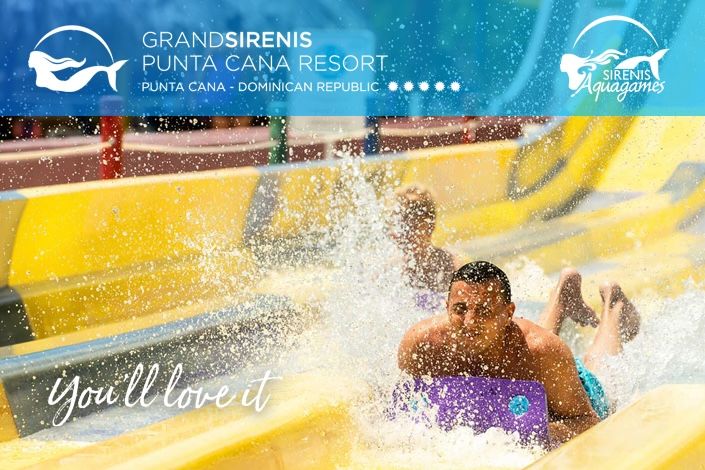 Slide into fun at Sirenis Aquagames at Grand Sirenis Punta Cana!