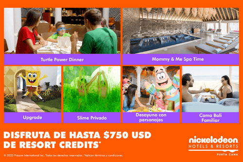 Nickelodeon Punta Cana - $750 USD en Resort Credits