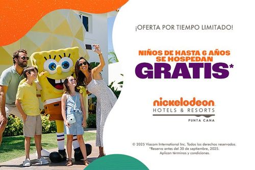 Niños se hospedan GRATIS en Nickelodeon Punta Cana