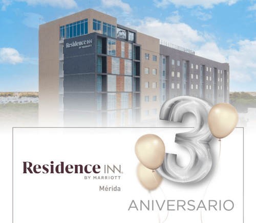 ¡Feliz tercer aniversario al equipo de Residence Inn Mérida!