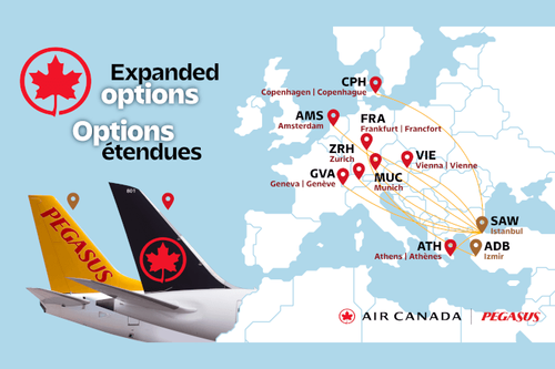 Air Canada expands travel options to Türkiye through new partnership with Pegasus Airlines