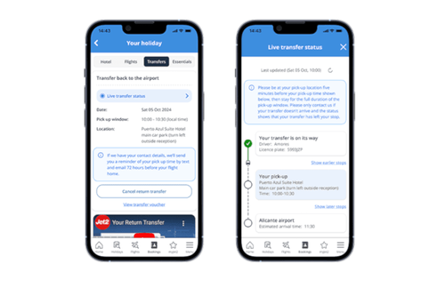 Jet2holidays pioneers new functionality meaning customers can track their departure transfers in real-time