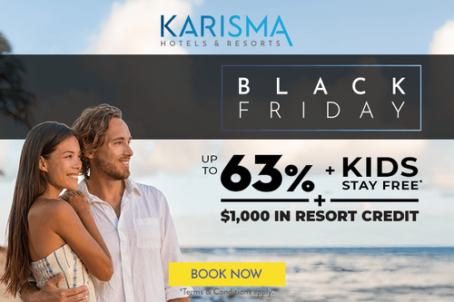 Karisma Hotels & Resorts Black Friday offers for agents and clients