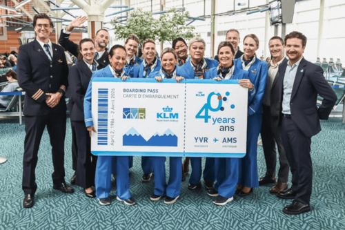 KLM celebrates 40 years of direct YVR-AMS flights