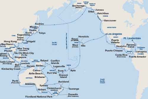 Princess Cruises unveils 2027 World Cruise Grand Circle Pacific Voyage