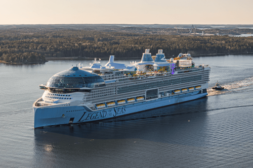 Royal Caribbean’s Legend of the Seas sets sail on sea trials in preparation for July 2026 debut