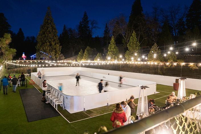 The Pines Resort Opens the first skate rink at Bass Lake, CA.