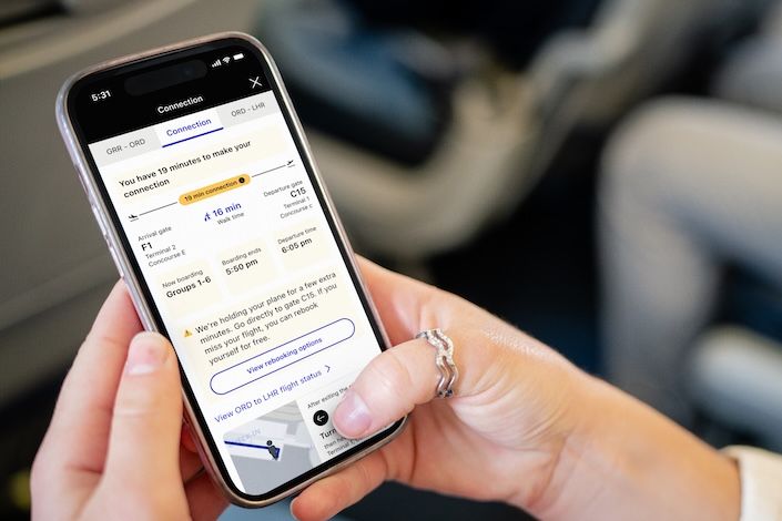 United mobile app now gives people more information about their connecting flight
