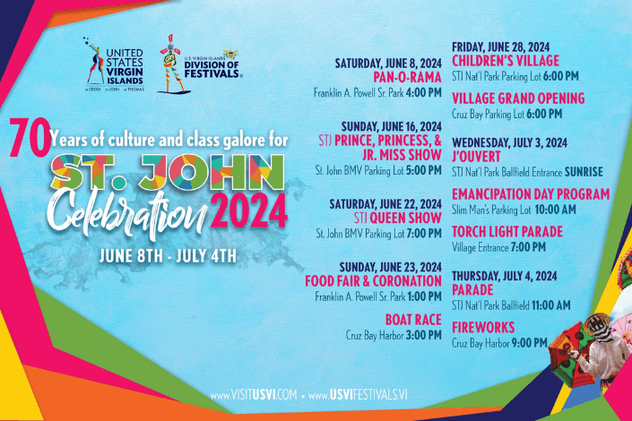 U.S. Virgin Islands Department of Tourism and Division of Festivals reveal 2024 St. John Celebration schedule and village lineup