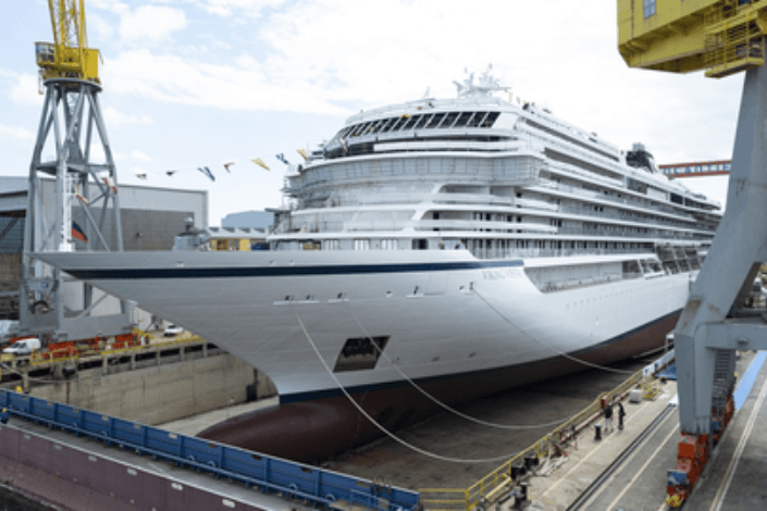 Viking marks float out of newest ocean ship